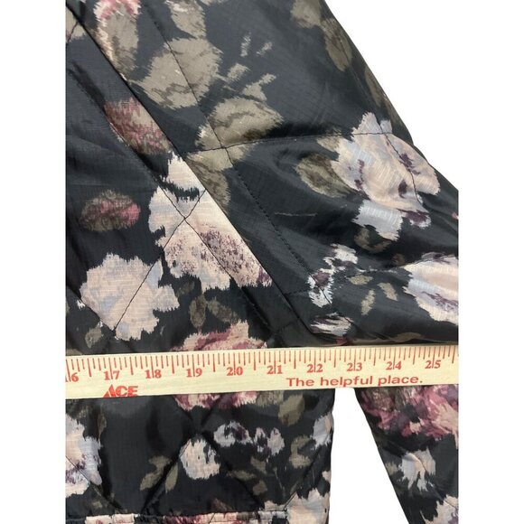 Urban Outfitters Women's Black Floral Quilted Pockets Size Medium Zip Closure - Picture 3 of 10